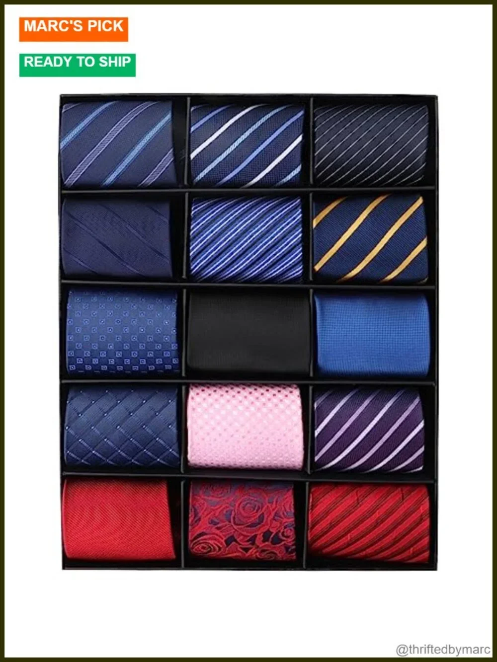 15pcs Men's Classic Necktie Set Woven Jacquard Ties Gift Box Party